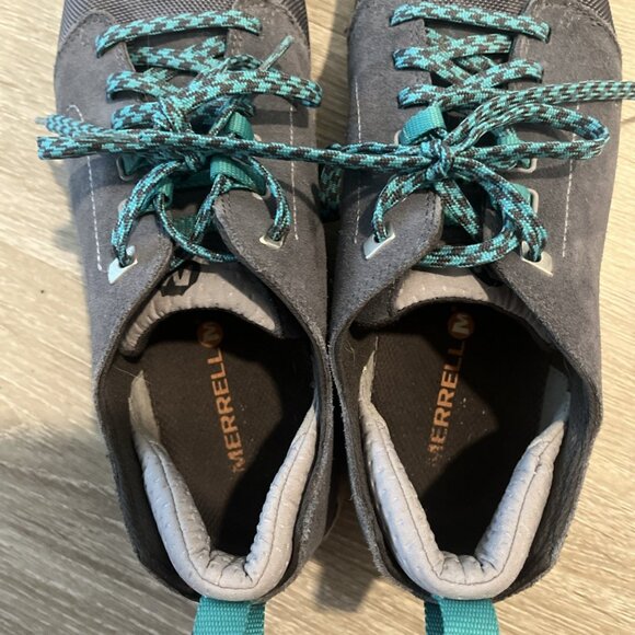 Merrell Mens 9.5 Roust Frenzy Gray Suede Casual Sneakers - Picture 6 of 7